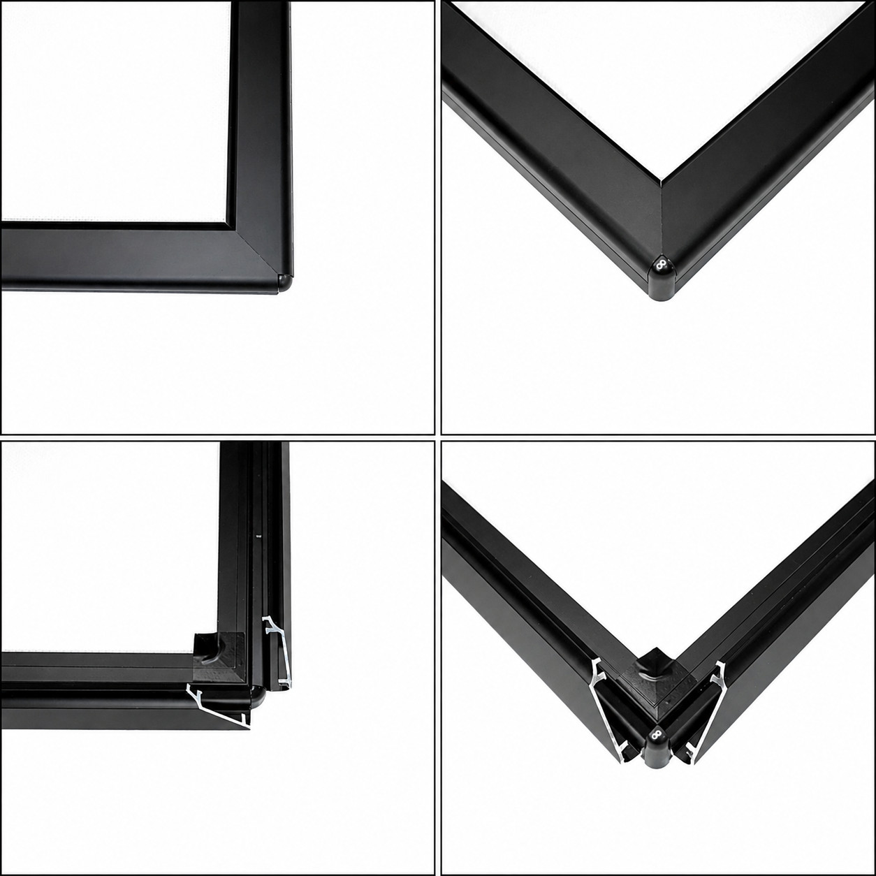 LED Snap Frame Office Display, Corporate Branding Wall Art, Black or Silver