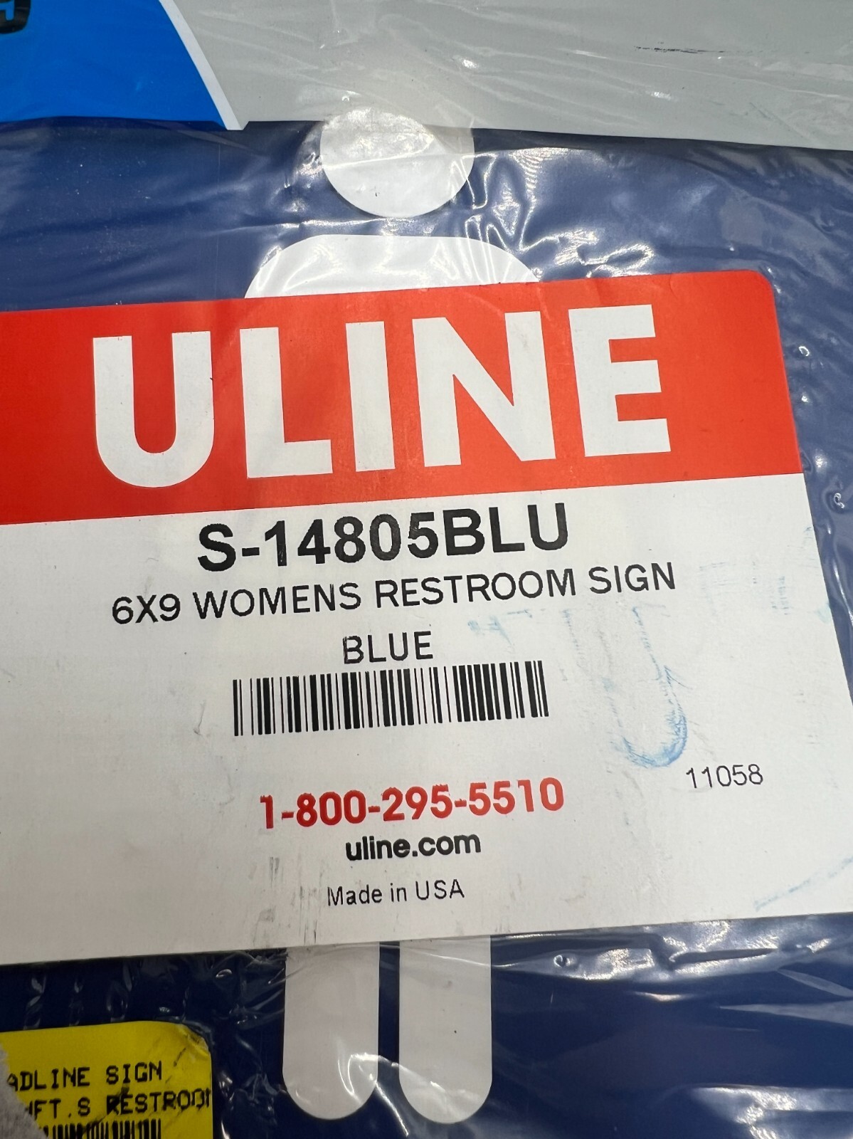 ULINE Plastic Women Restroom Sign S-14805BLU Blue 9″ x 6″ (QTY 2)