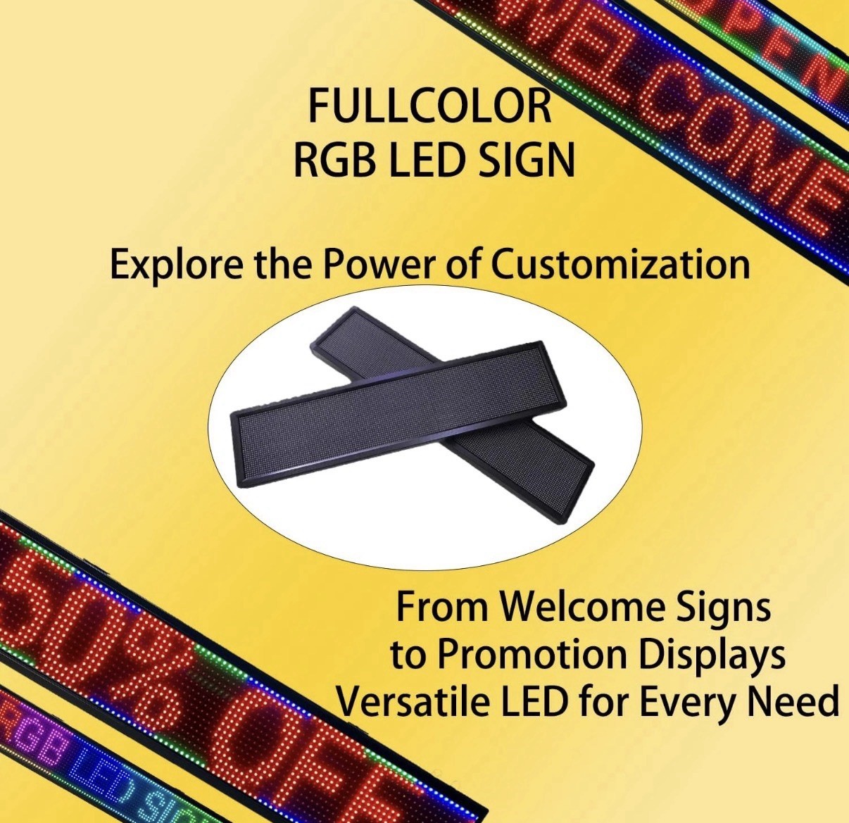 P6 LED Sign 40″X8″ Scrolling Display Board Outdoor RGB 7-Color Programmable