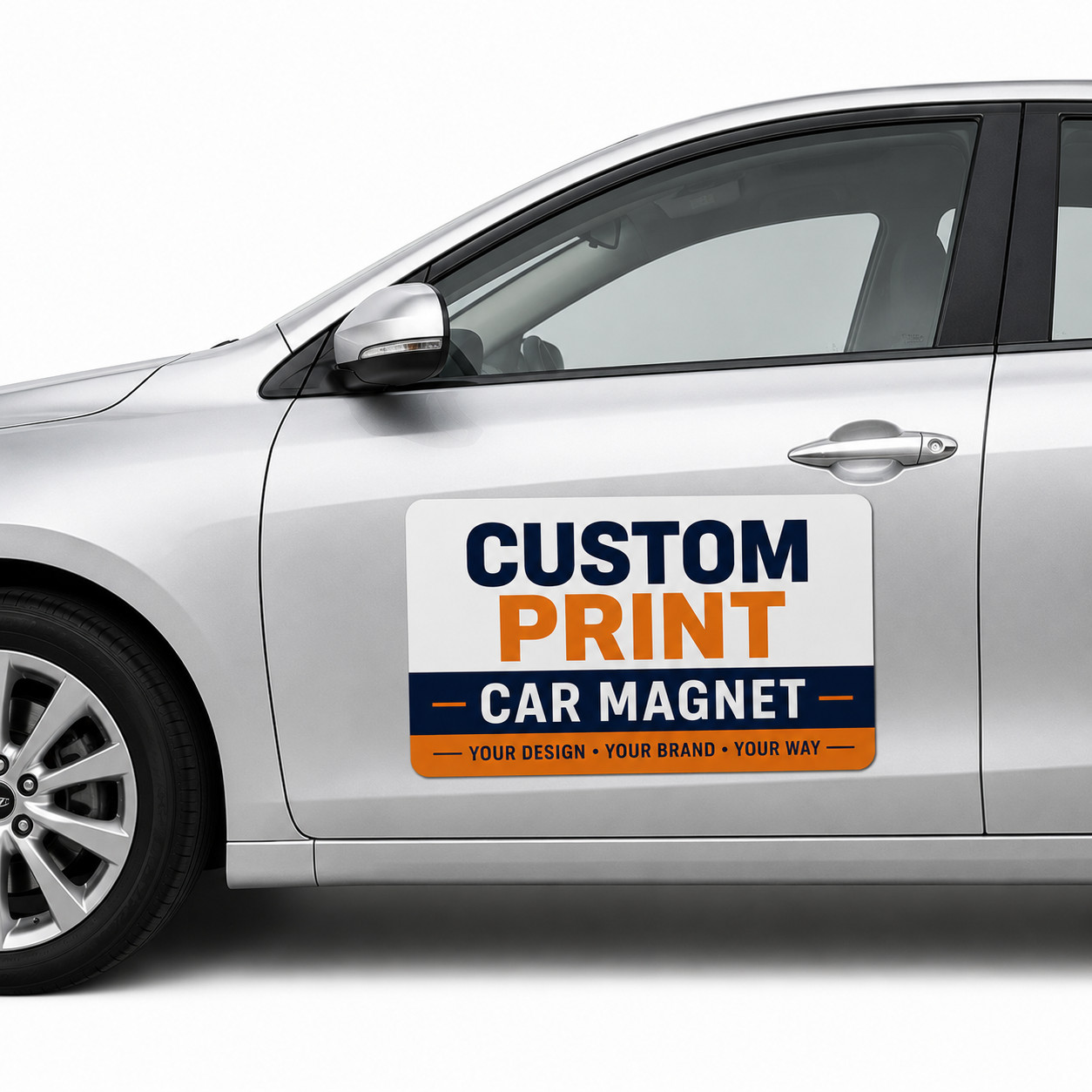 Custom Print Rectangle Car Magnet. Personalized Car Truck Van Door Magnet Sign