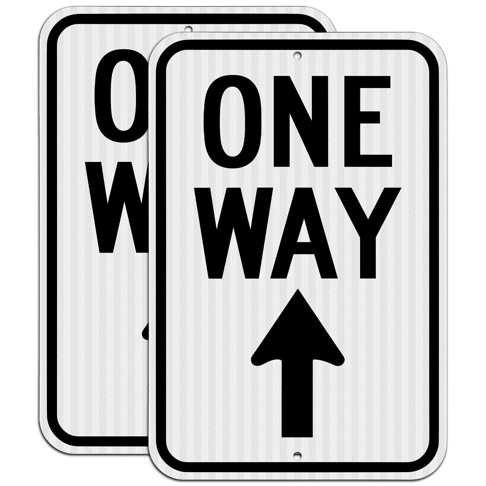 18×12 Inch One Way Up Arrow Reflective Aluminum Traffic Sign Waterproof 2 PCS