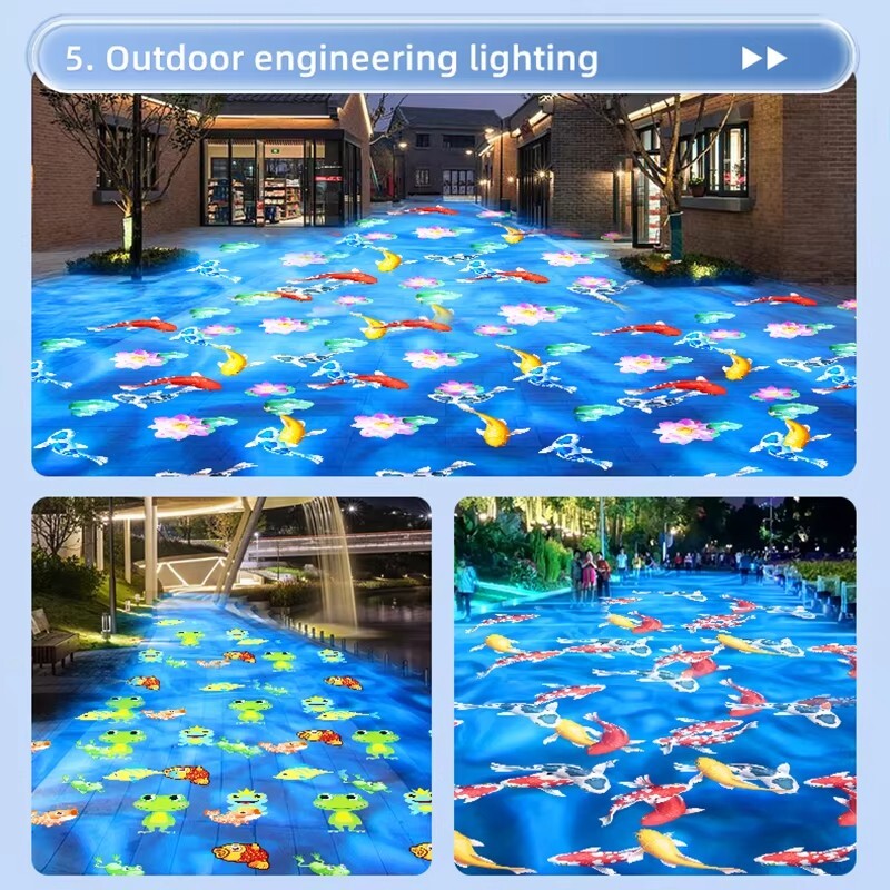 110W Double Head Dynamic Water Ripple Light Wall Bridge Garden Gobo Projector