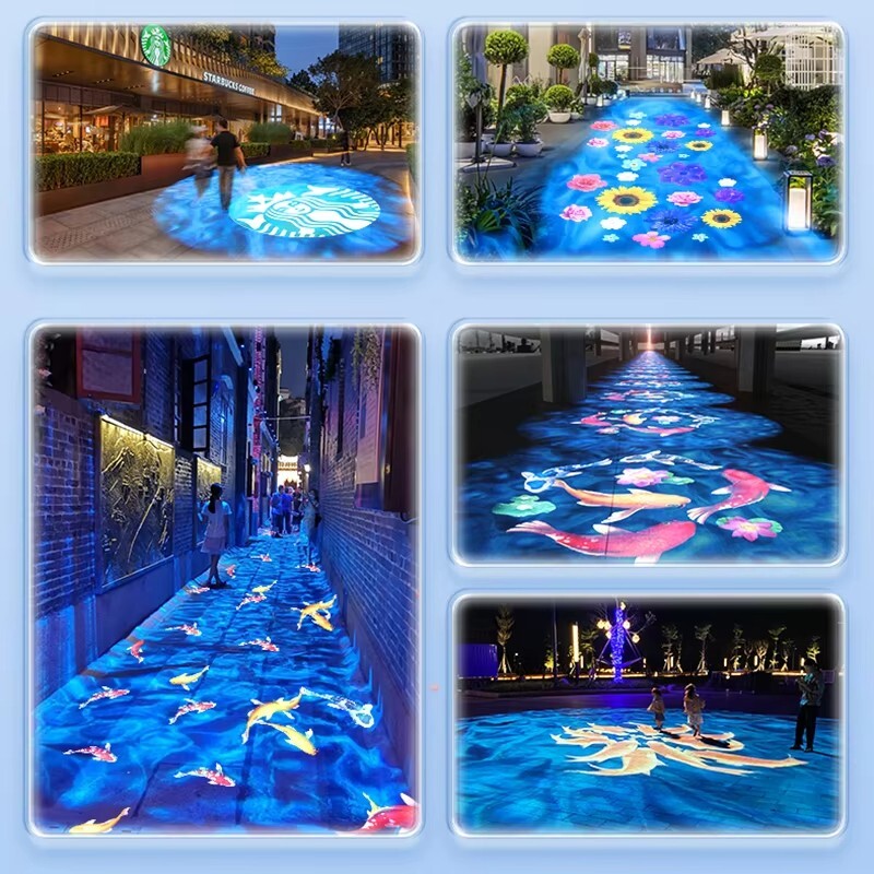 Dual-Head Combination Projector Gobo Light Dynamic Water Wave Ocen Ripple Custom