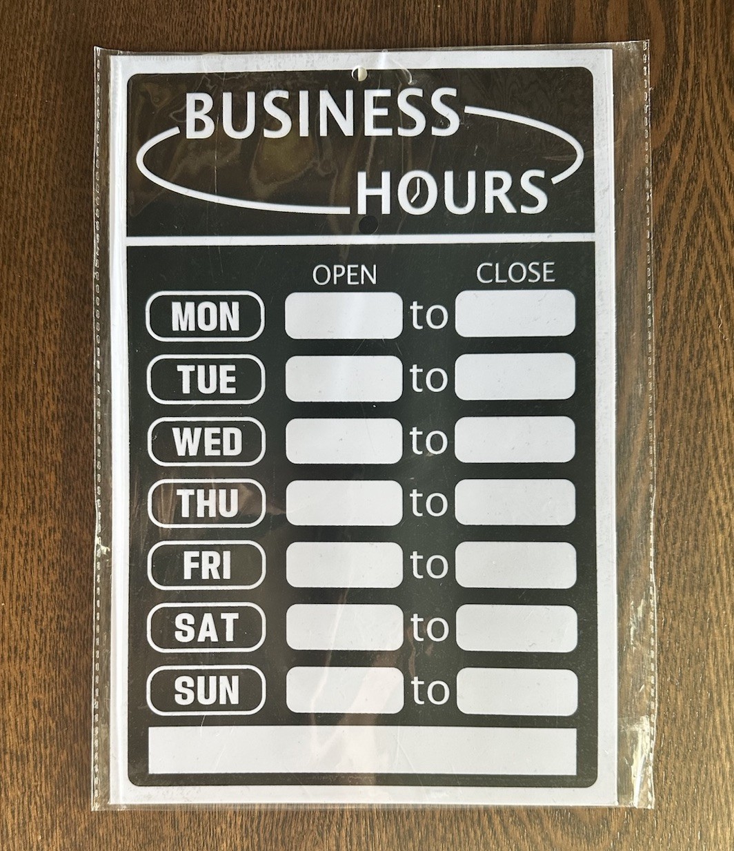Business Hours Signage