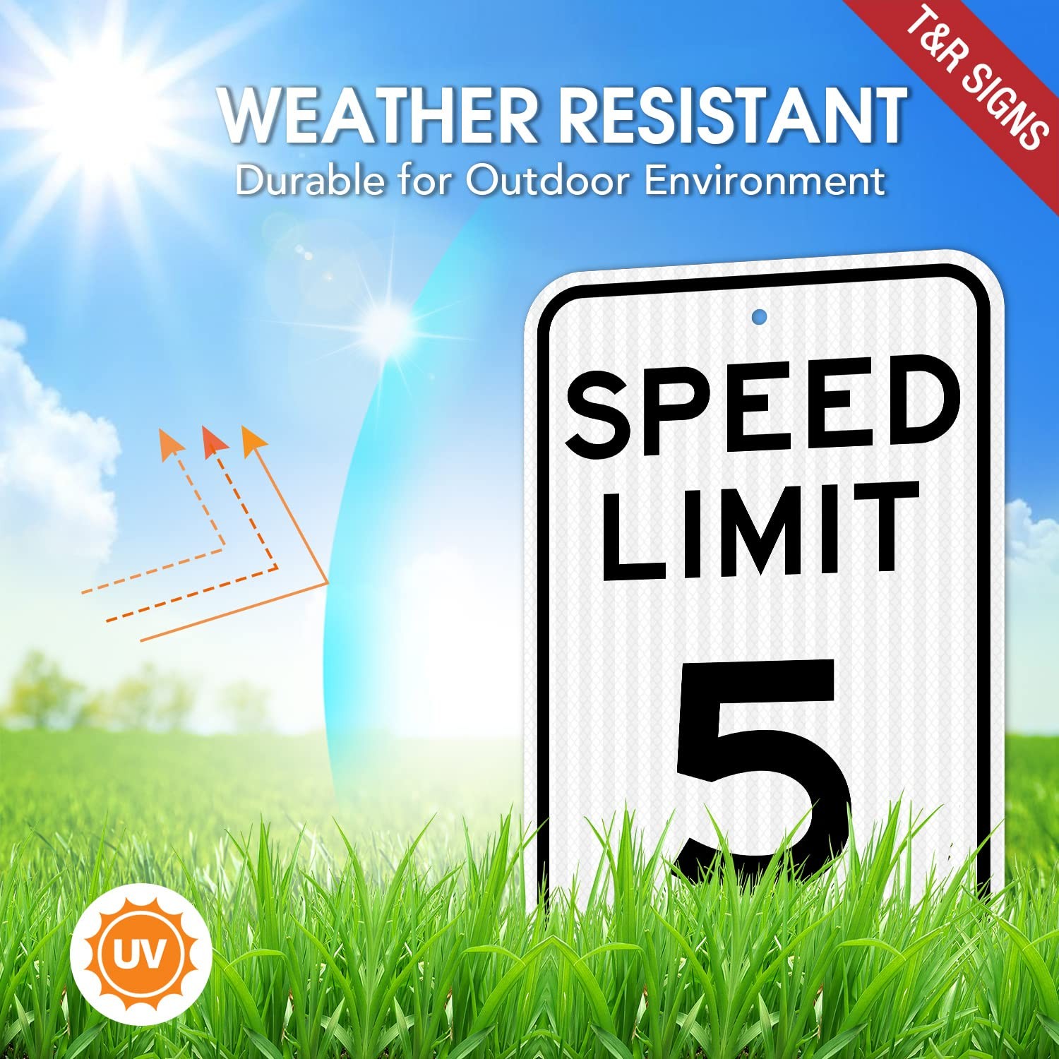 (4 Pack) Speed Limit 5 MPH Sign Slow Down Traffic Sign 18 x 12 Engineer Grade