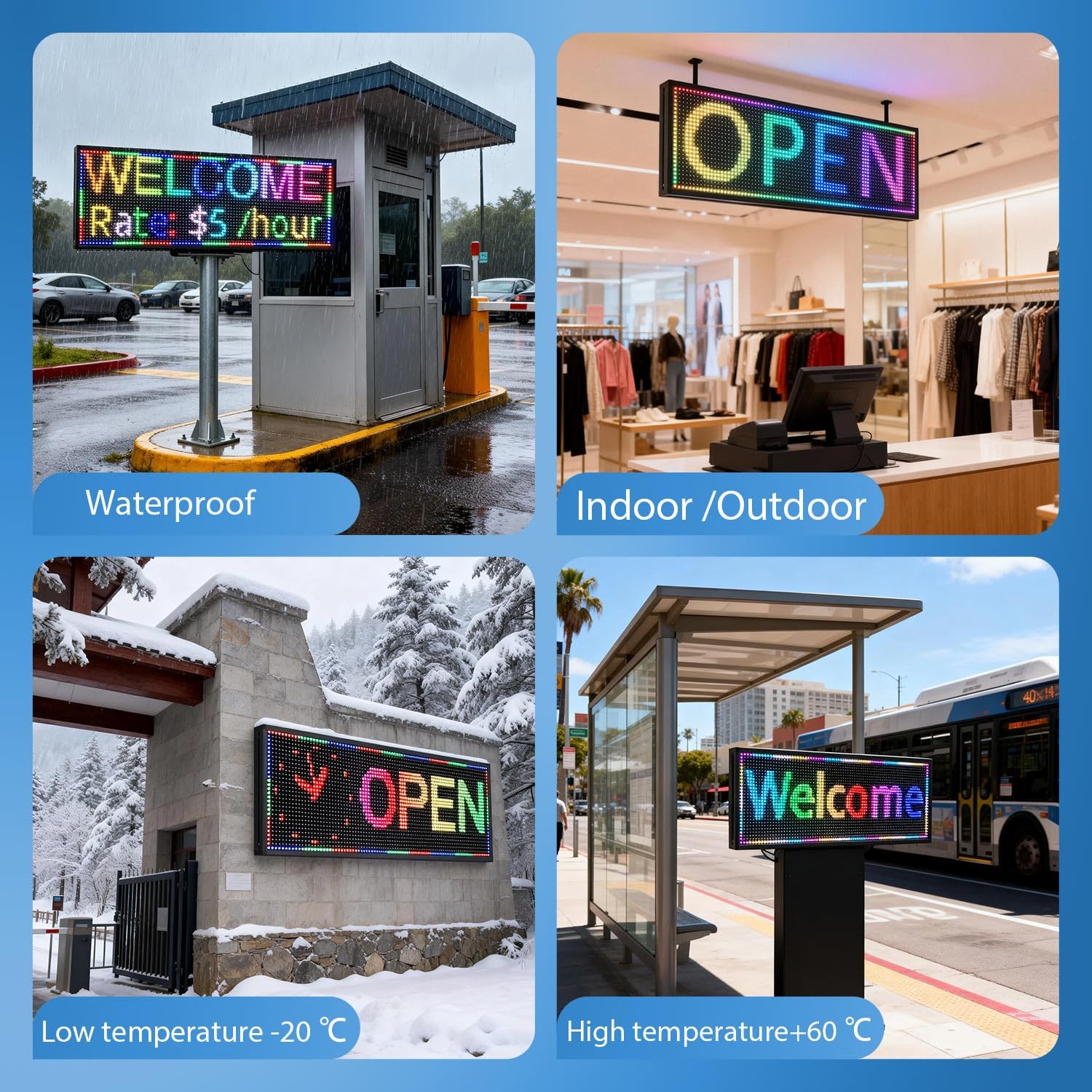 JINBLIZZARD 39″×14″ Programmable Led Sign – Scrolling for Business Ads