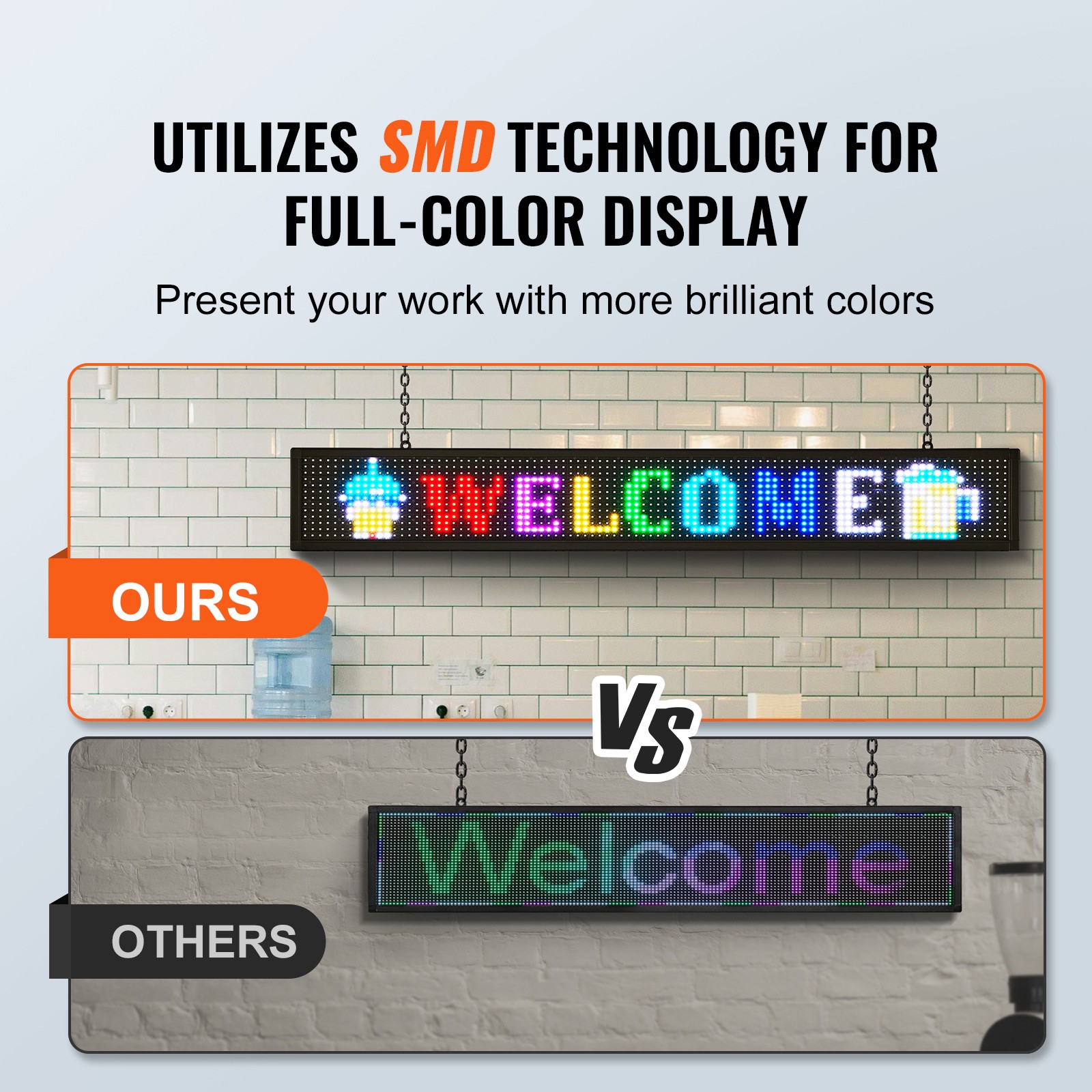 Uimoso 52″x8″ Programmable LED Sign Scrolling Display Board P10 Full Color